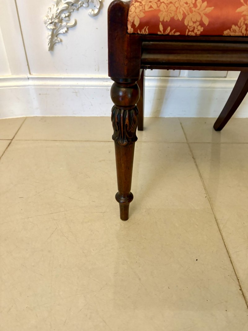 Antique Set of Six Quality Regency Carved Rosewood Dining Chairs